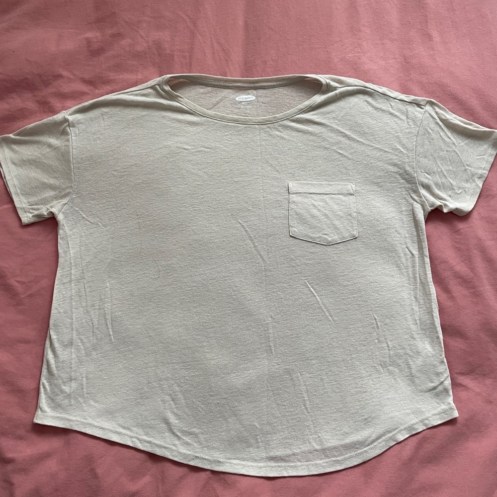 Old Navy Beige Boyfriend Tee